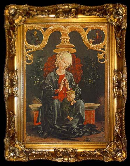 framed  Cosimo Tura Madonna and Child in a Garden, ta009-2